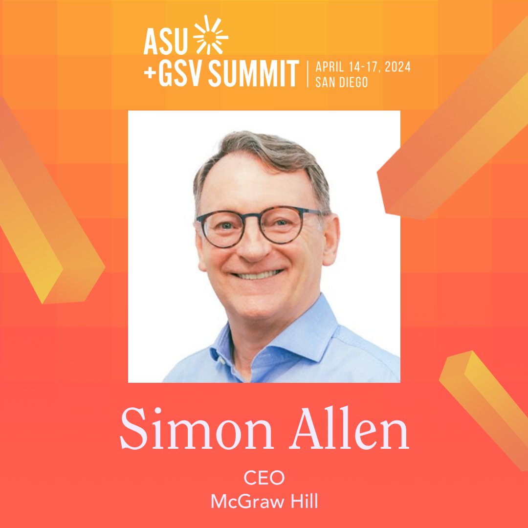 Heading to ASU+GSV? Our CEO Simon Allen will be a speaker at this year's summit! Join Simon on 4/16 for a panel discussion to explore the impact of AI on the educational landscape. Learn more here: mhed.us/3vBoaKh #ASUGSVSummit #ASUGSV #AI