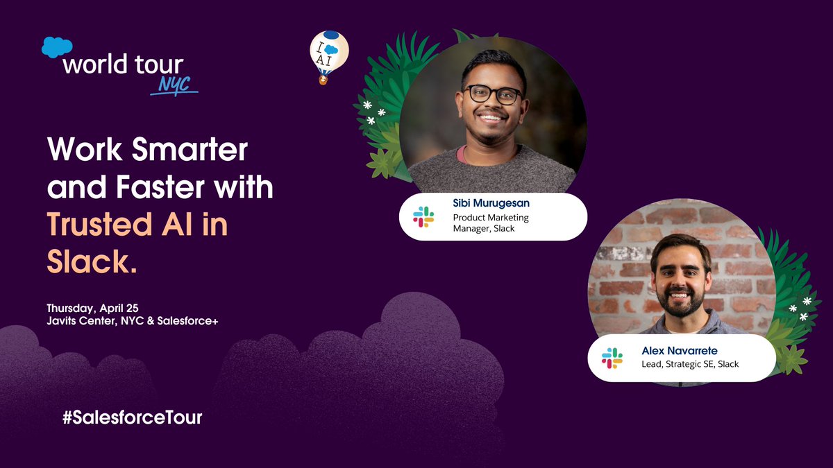 Breakouts are where inspiration meets innovation at #SalesforceTour NYC. Register today to be part of the Slack Experience (in-person or online) and get the lowdown on Slack's AI features! sforce.co/3xreOBj