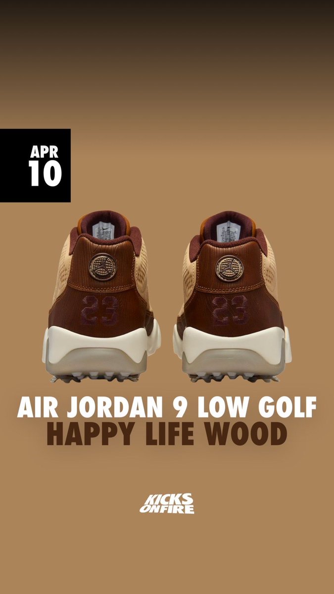 Happy Life Wood × Nike Air Jordan 9 Golf Jordan 9 Retro Low Golf Happy Life Wood Woodgrain Men's - FN6929