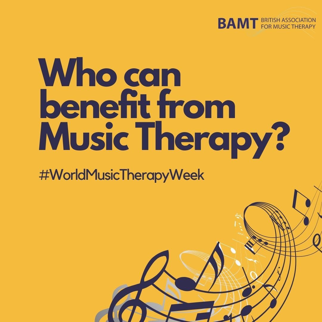 Who can benefit from Music Therapy? A thread 👇 We'll be sharing more bite-sized info to mark #WorldMusicTherapyWeek until 15 April, so please help us spread the word about the profession. Find out more about #MusicTherapy at bamt.org