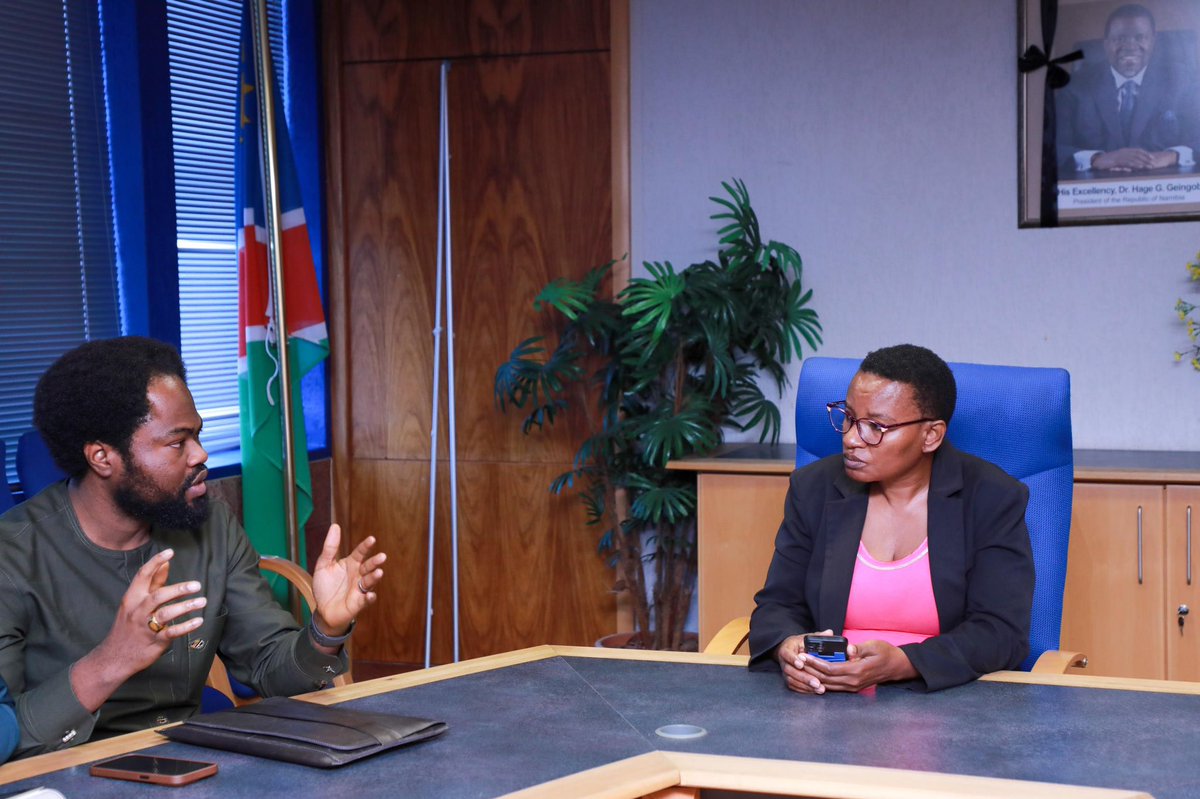 COURTESY VISIT - The Co-creation Hub delegation led by the Manager for programmes, Elizabeth John-Hasheela, today paid a courtesy visit to the Acting Executive Director of MICT Roselia Penda to explore opportunities and areas of collaboration.