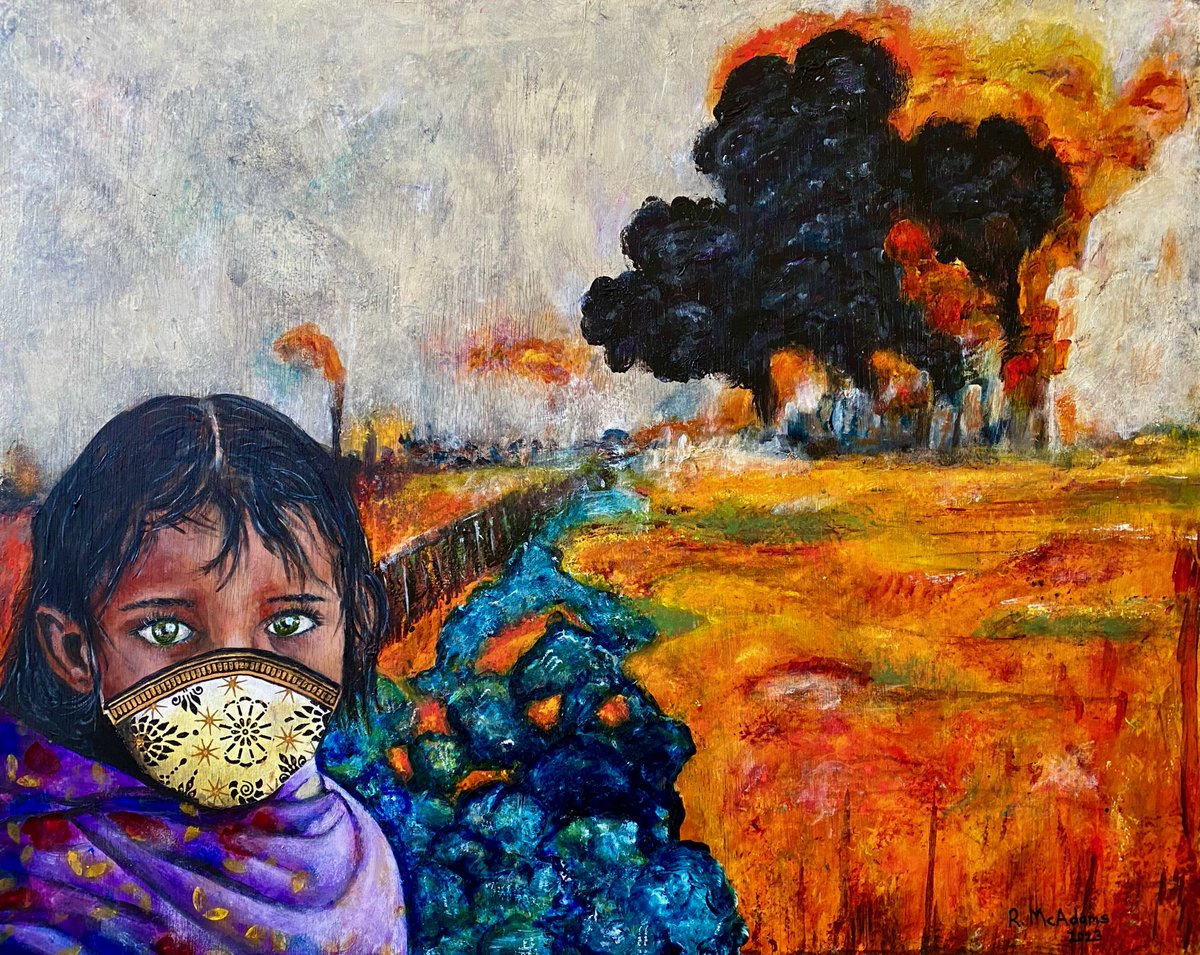 Breath stolen by smog/Millions gasp to the grave/ Fresh air, unequally shared
For our children's sake, let's clear the air. My painting ‘Suffocating Skies’ calls for #CleanAirForAll
academicmedicineblog.org/2023-cover-art…