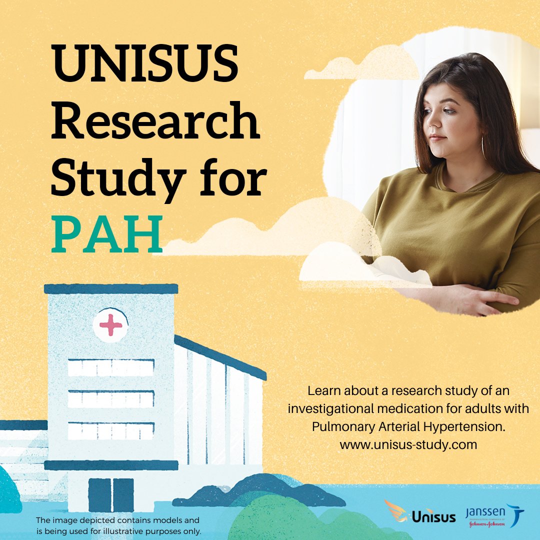 A New PAH Research Study. Learn about a research study for an investigational medication for adults with Pulmonary Arterial Hypertension. globaltrialfinder.janssen.com/trial/CR108740…