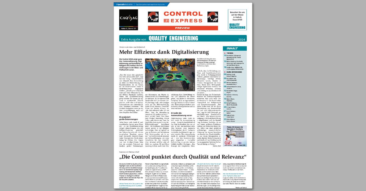 #Control2024, CONTROL EXPRESS will provide daily news and information about the trade fair - the first issue is already available for you as a preview. You can browse through it online 👉🏻 yumpu.com/kiosk/qe-onlin…