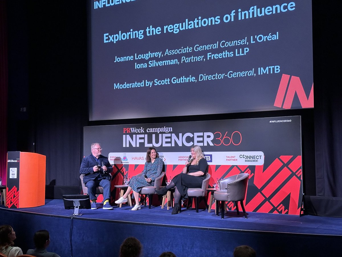 We kick off our afternoon sessions with @LOrealParisUK and @freeths, moderated by @IMTB_HQ, join them as they dive into the legal challenges of influence marketing #Influencer360