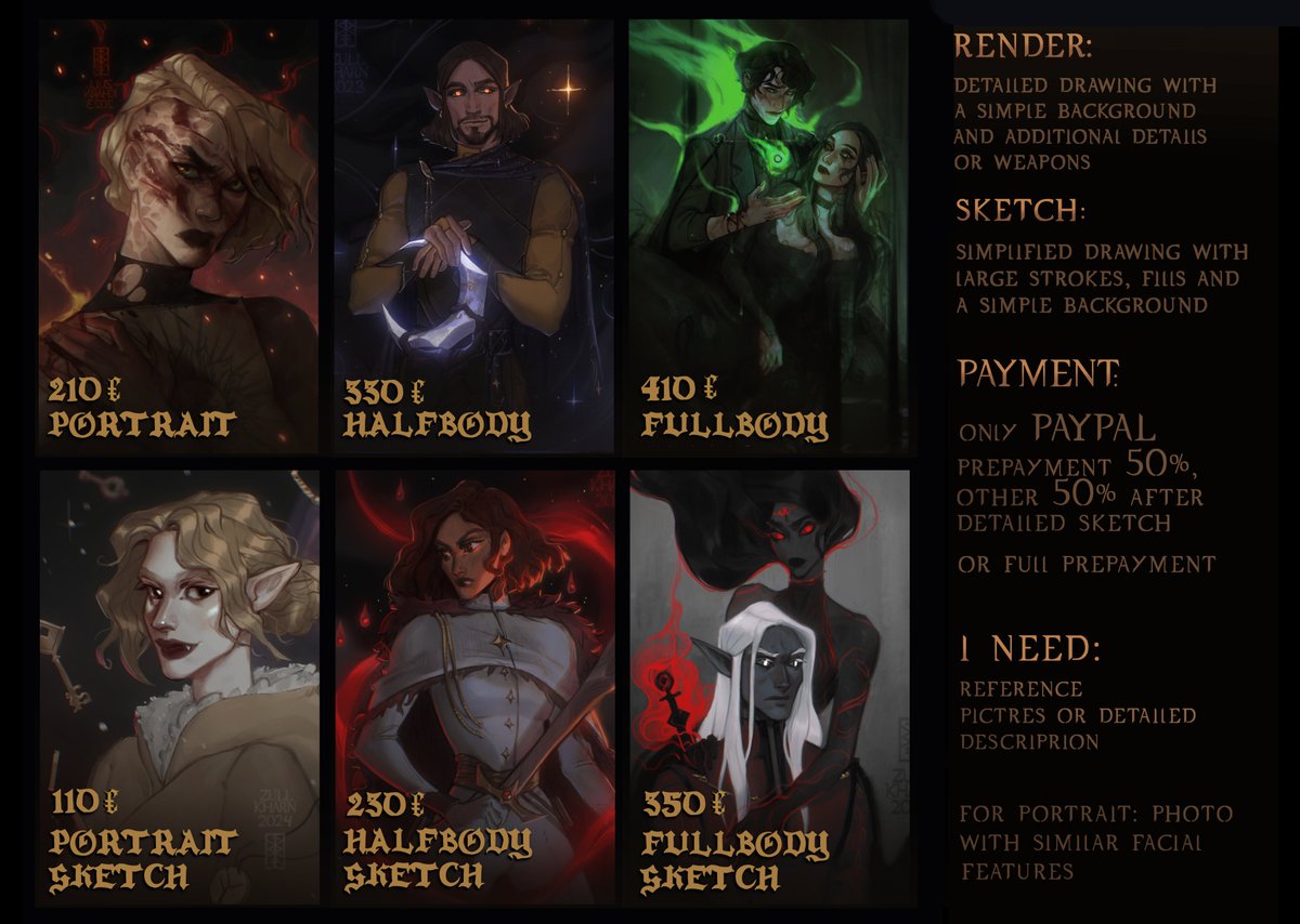 ZullKharn's tweet image. I realized that my ░p░r░i░c░e░  list is a bit outdated 
so here is the new one :)  

any share or like is very appreciated 🫶
examples in comments uwu