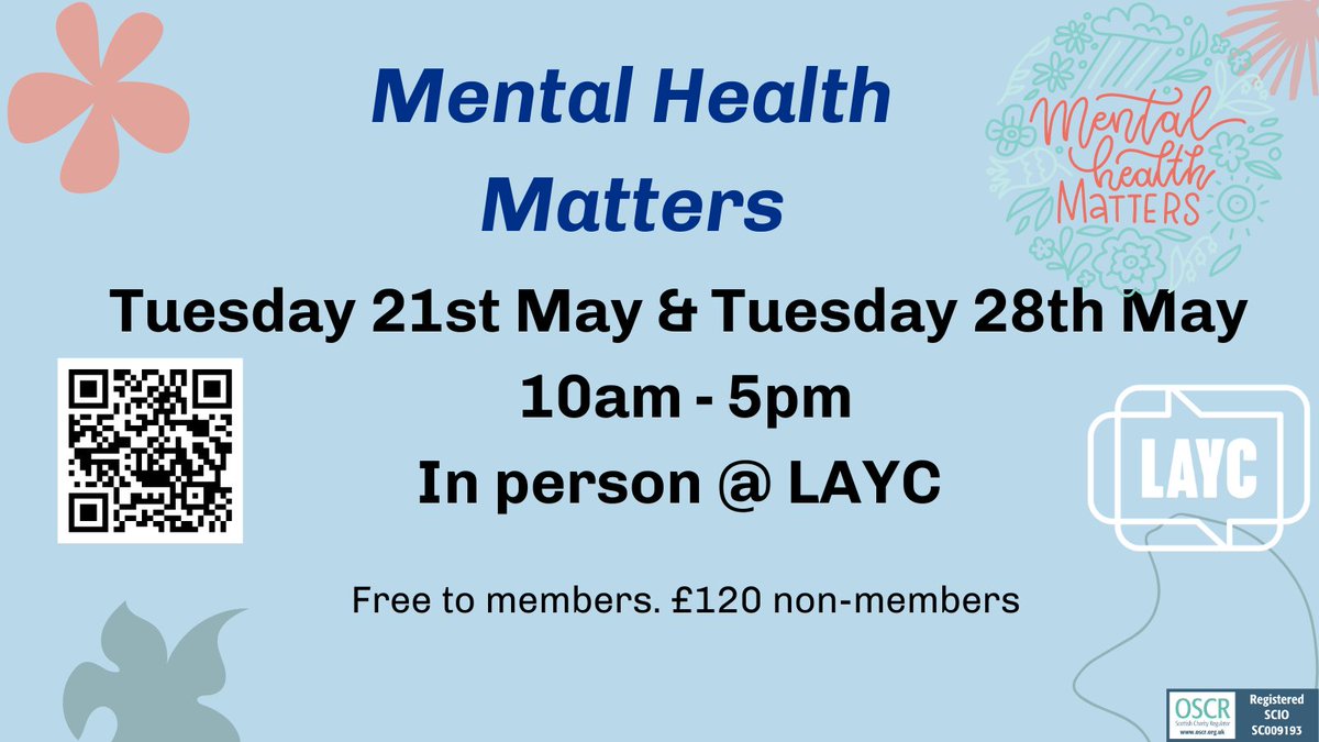Mental Health Matters training covers: 💠Intro to MH 💠Brain development 💠Managing stress & anxiety 💠Attachment & trauma 💠Resilience & healing 💠Looking after your wellbeing Sign up ➡️laycbookings.org.uk #StressAwarenessMonth