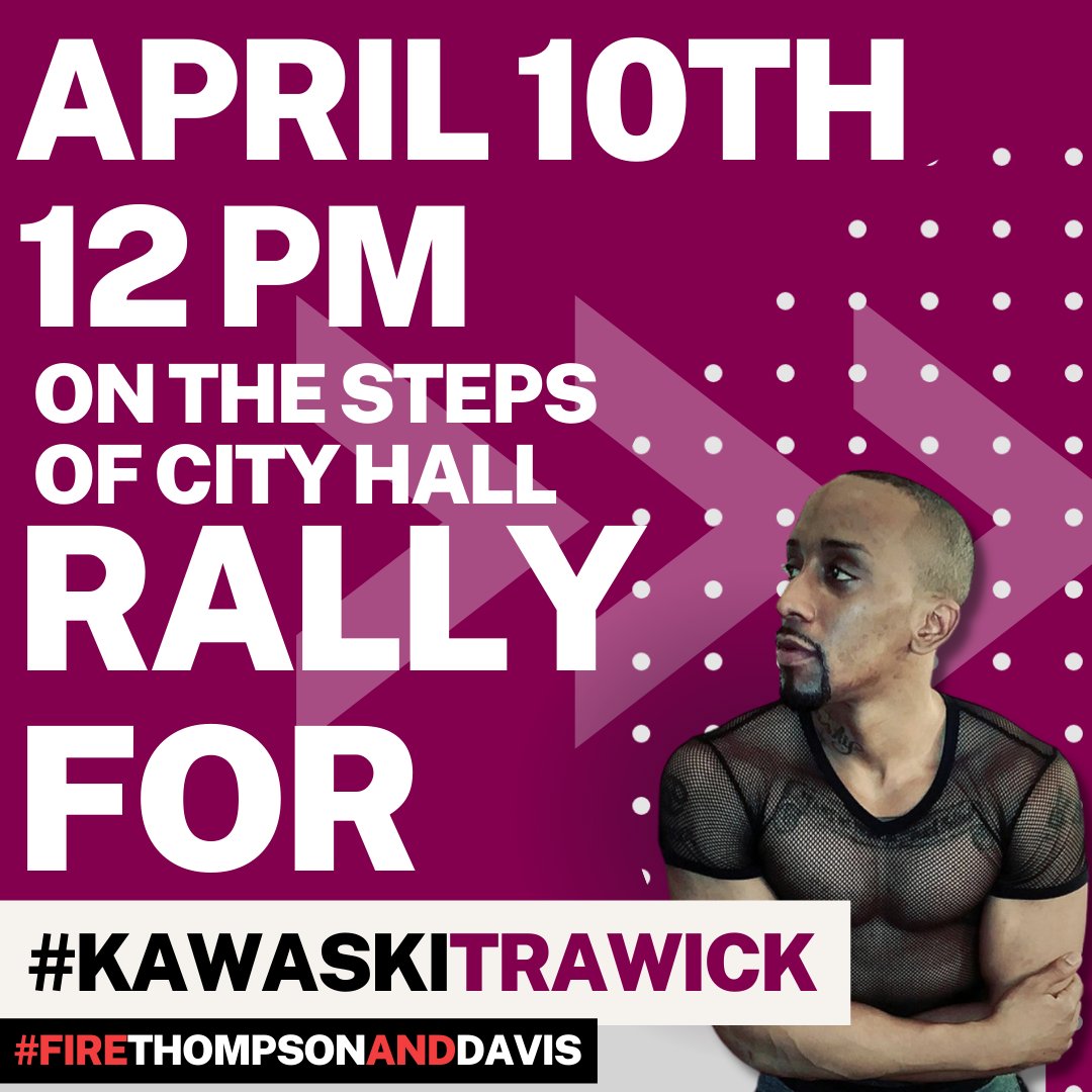 Sunday marks 5 YEARS since NYPD murdered Kawaski Trawick, a Black gay man who came to NYC to dance.

A YEAR since discipline trial but cops still haven't been fired & Eric Adams refuses to meet w/Kawaski's fam b4 decision.

Tell @NYCMayor to end the delays & #FireThompsonAndDavis