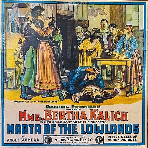 Avui he trobat el cartell de 'Marta of the Lowlands' de la Paramount (1914) i l'he penjat a l'aula, i quina il·lusió, ves #Guimerà #litcat