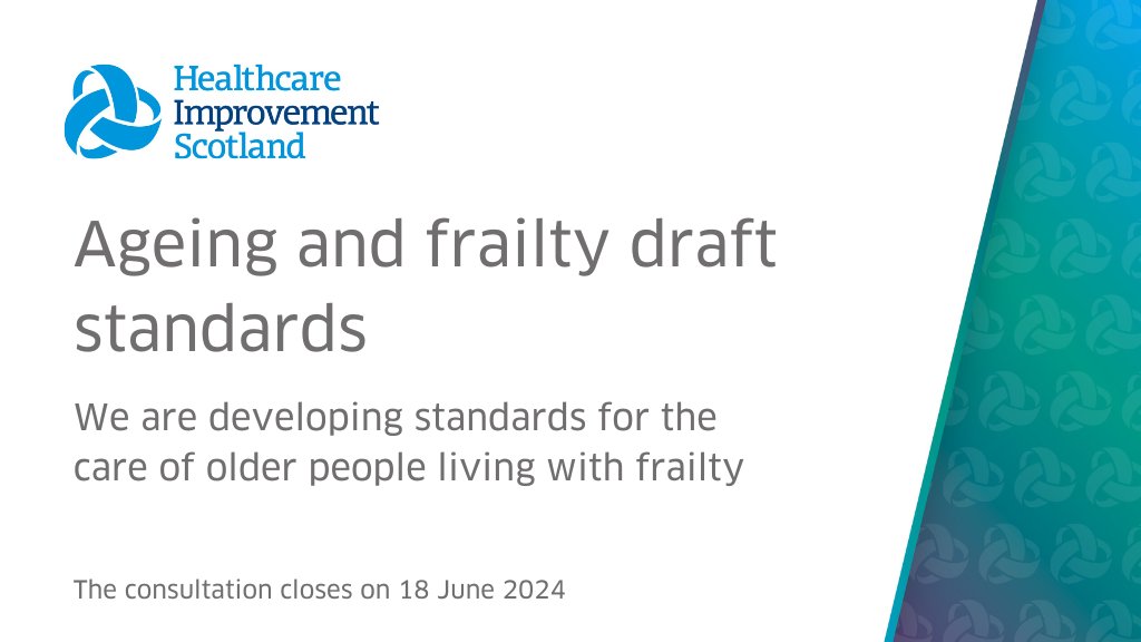 We are developing standards for the care of older people living with frailty. We welcome feedback on the draft standards. The consultation closes on 18 June 2024. Click the link in the comments to access the standards.