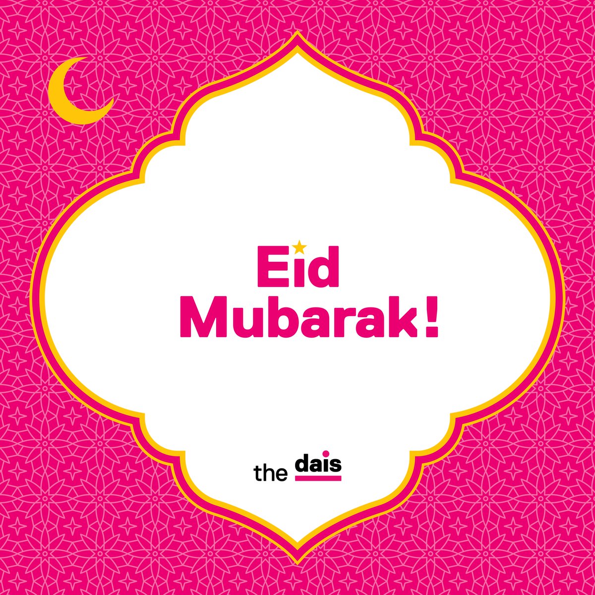 Wishing a joyful day with friends and family to all those celebrating Eid al-Fitr. Eid Mubarak from the Dais!