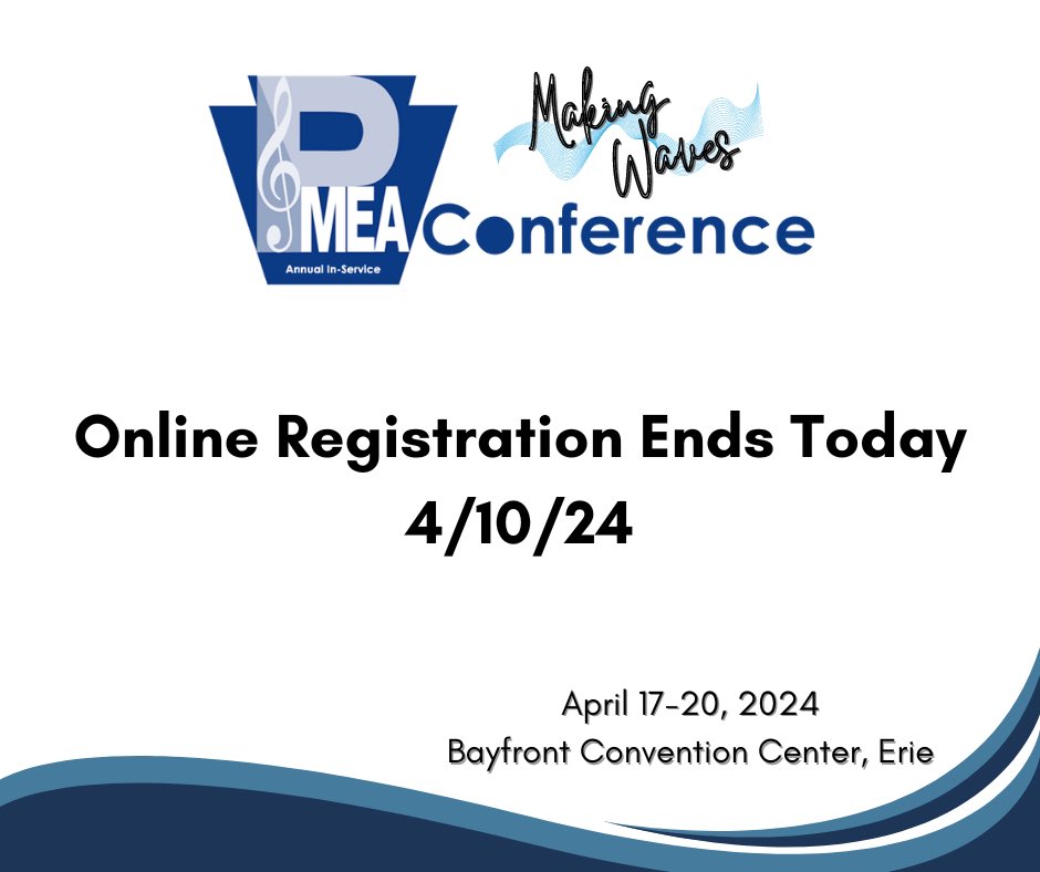 We're just days away from the PMEA Conference and today (4/10/24) is the last day to register online! Registration is available on-site but skip the line and get registered online TODAY! pmea.net/pmea-annual-in…