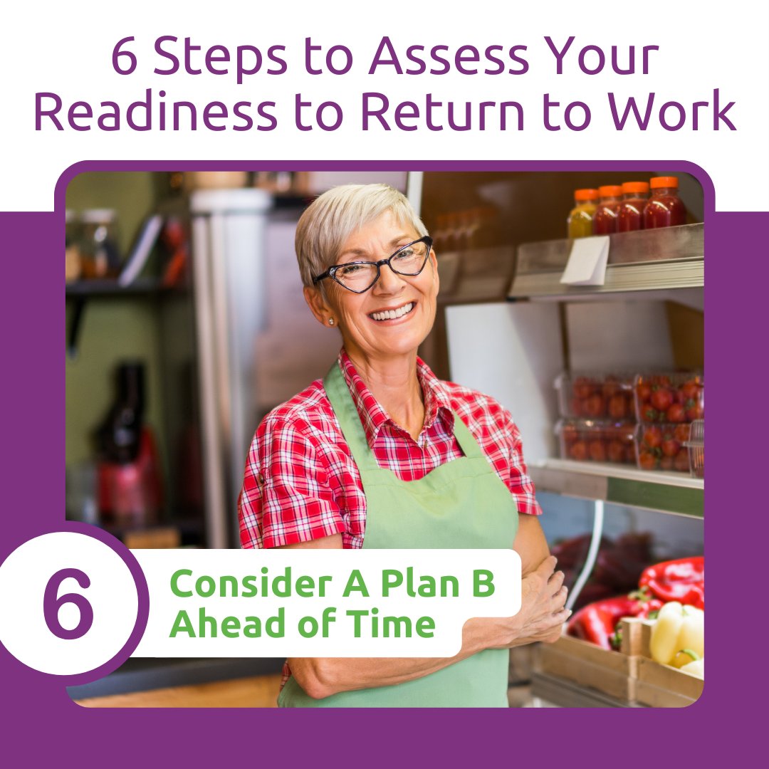 6 Steps To Assessing Your Readiness To Return To Work

6 OF 6: Consider A Plan B Ahead Of Time
If your return doesn't go as expected, know how to pull back gracefully.

READ: allsupes.help/3wTs1Cv

#ReturnToWork #InclusiveWorkplace #DisabilityLife #TicketToWork #AllsupES