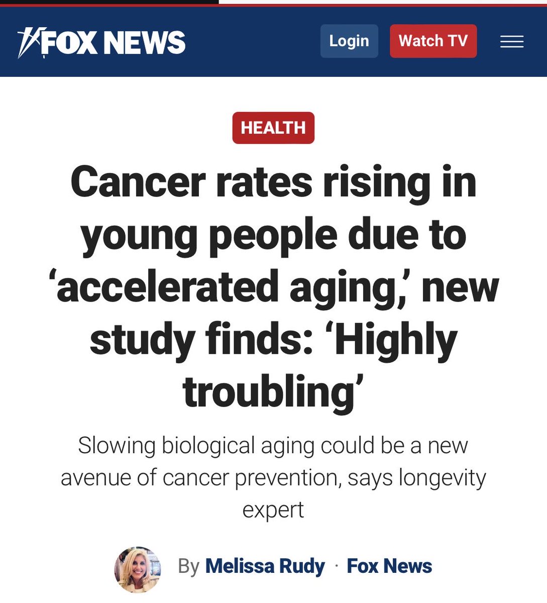 FOX Haber Yeni araştırma sonucu : “Hızlanan yaşlanmaya” bağlı olarak gençlerde kanser oranları artıyor” “Hızlanan yaşlanmış gençlerin” yüzde kaçı covid s$ılı acaba ??