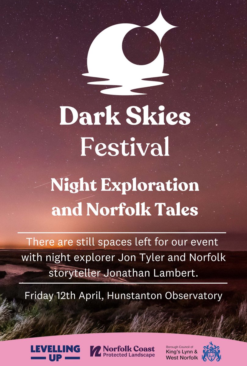 Last call! 🌖🌌 Do you have any plans for this Friday evening? Why not book yourself - for FREE - onto this evening event at the very atmospheric Hunstanton Observatory clifftop setting. Last few tickets remaining... rb.gy/i8hzhc