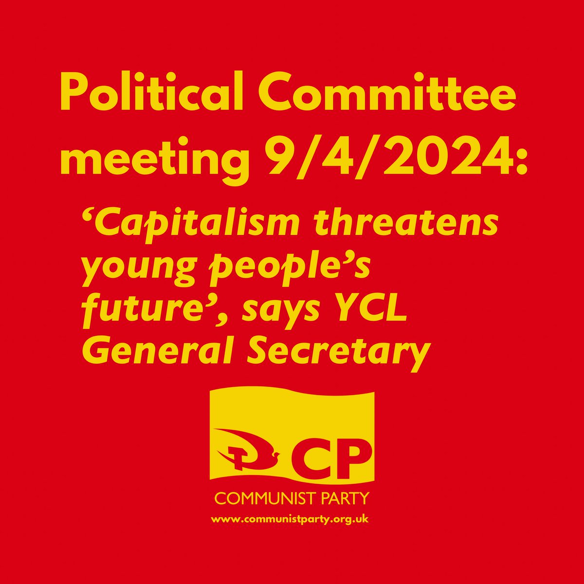 Speaking at the Communist Party's Political Committee meeting last night (9 April 2024), Georgina Andrews condemned the silence surrounding the problems of Britain's youth. ‘As young people increasingly fall into poverty, billions of pounds are spent on war and the preparations…