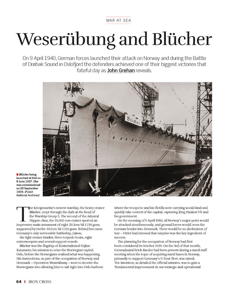 Inside Issue 20 | Weserübng and Blücher On 9 April 1940, German forces launched their attack on Norway, John Grehan reveals how the defenders achieved one of their biggest victories, read the full feature militaria.ma/ic-issue20