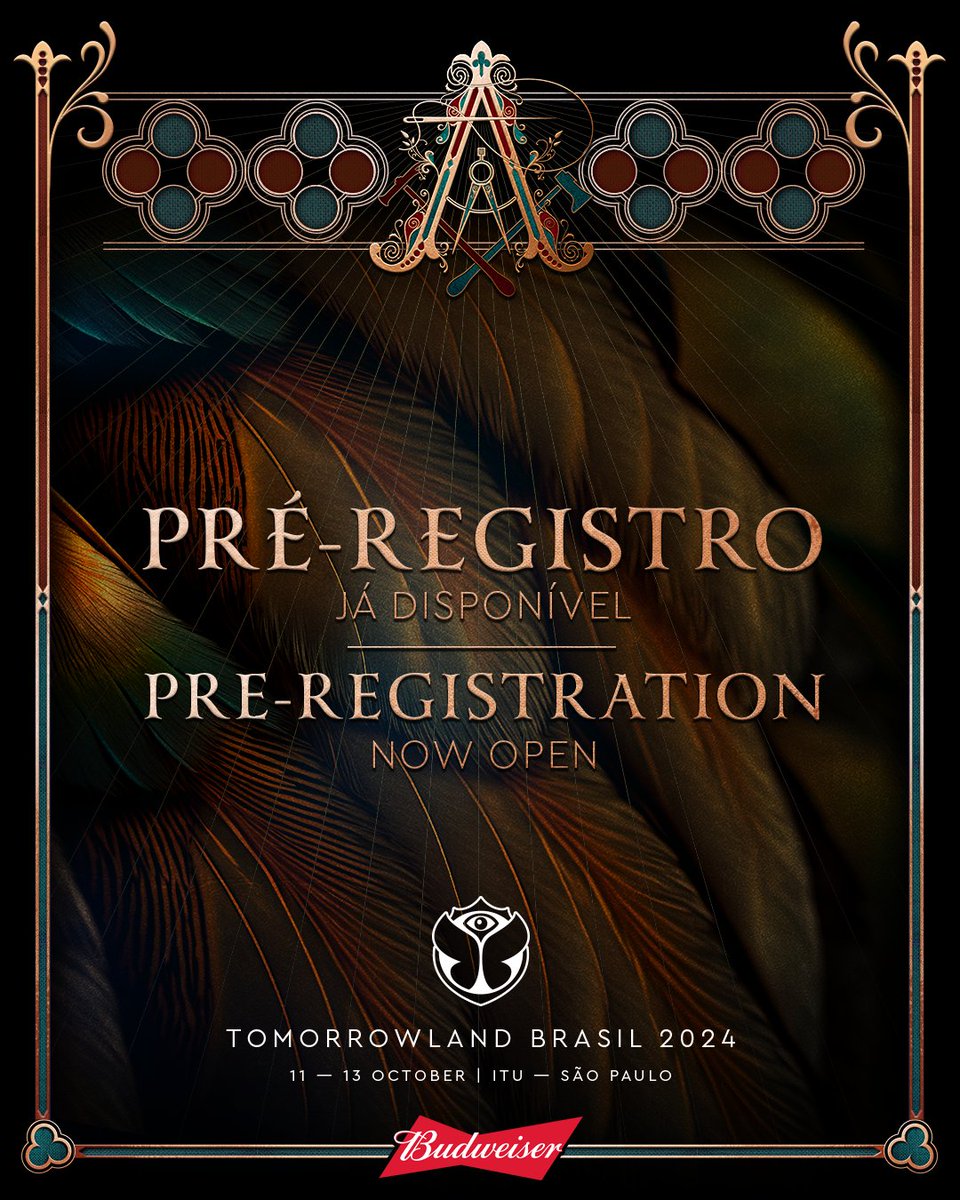 Pre-Register now for the Tomorrowland Brasil 2024 Ticket Sale, sign into your Tomorrowland Account or create one at my.tomorrowland.com. By @Budweiser_Br.
