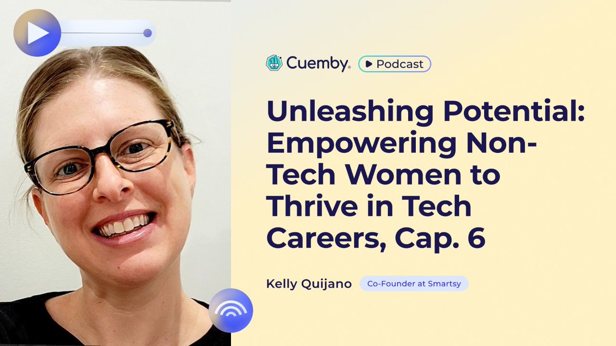 🎙️ New episode alert!   🌟 Join host Hitomi and special guest Kelly Quijano on the latest Cuemby Podcast as they discuss all things techs! From finding your niche to breaking barriers in the industry, this episode is packed with insights!   Don't miss out: bit.ly/3T2HSqW