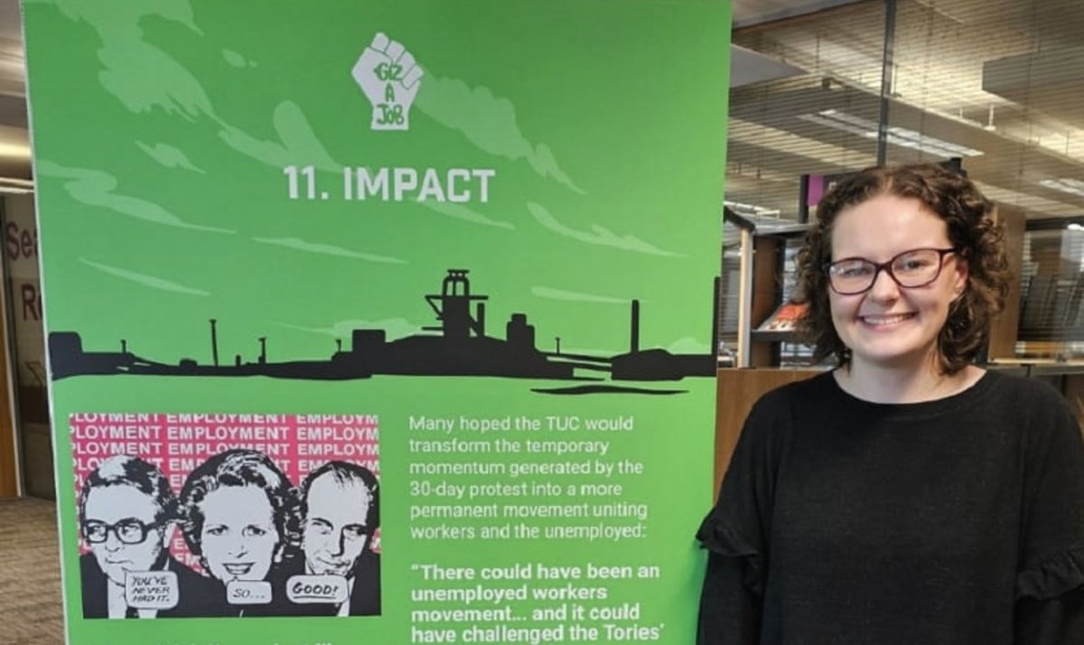 The 'Giz a Job’ exhibition, which remembers the 1981 People’s March for Jobs, has opened @Lpoolcentlib, curated by @VLCLiverpool and the contribution of researcher Katie Rimmer, a final-year @LJMUhistory student. Read more ➡️ ljmu.ac.uk/about-us/news/…