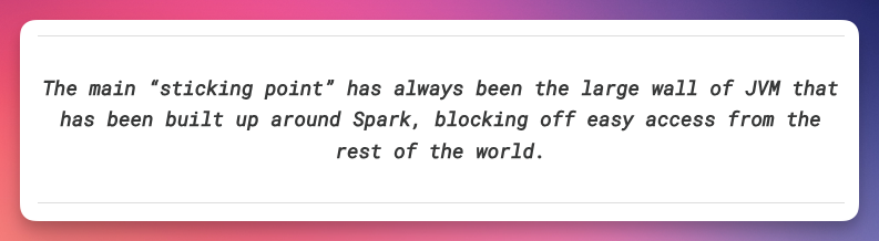 This looks pretty interesting. Nice writeup and example in Rust from Daniel Beach. Spark Connect - What is this madness? dataengineeringcentral.substack.com/p/spark-connec…