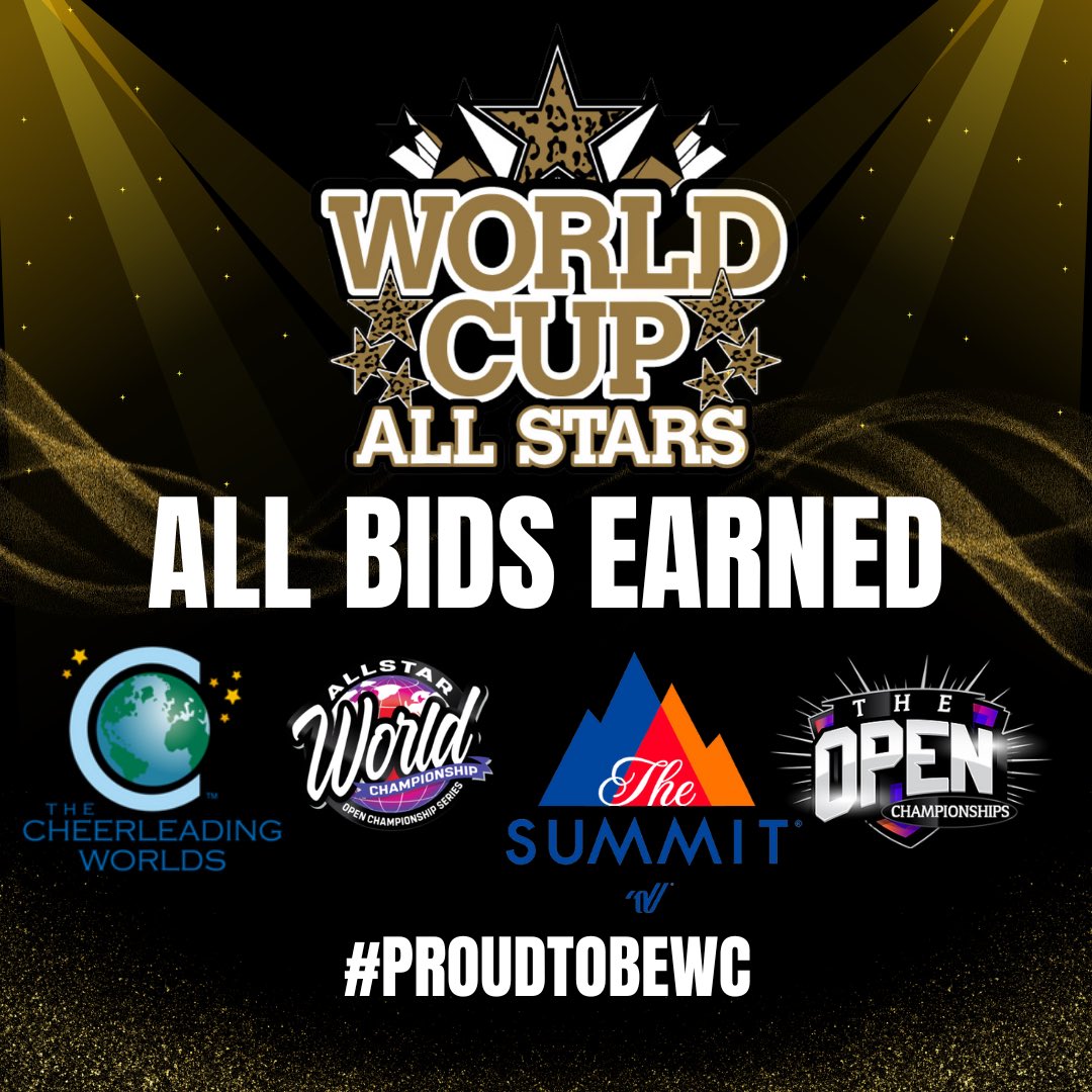 it's 𝓸𝓯𝓯𝓲𝓬𝓲𝓪𝓵, all of our teams have earned bids to their designated end of the season events! World Cup is taking over Florida! ☀️✨ #ThisIsWC #ProudToBeWC