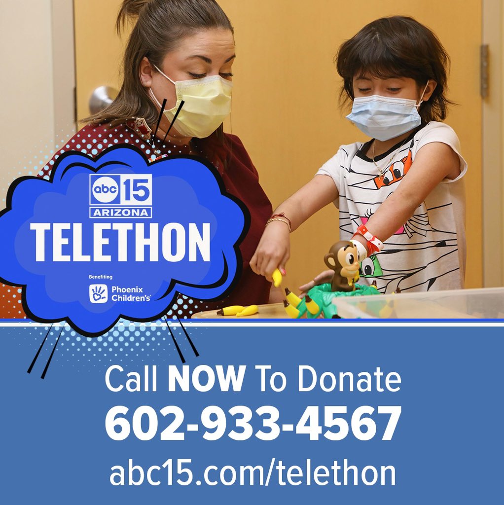 PHONE LINES ARE NOW OPEN! Call now to donate to our @abc15 Telethon benefiting @PhxChildrens