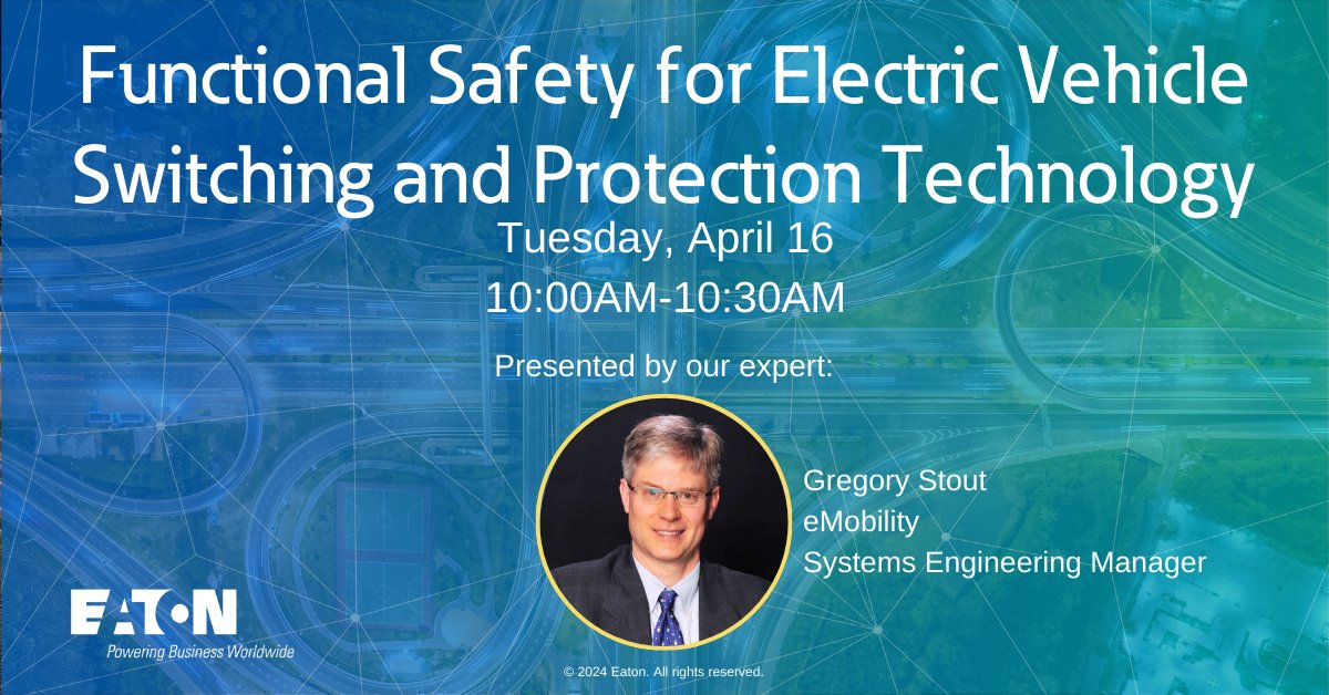 Join this session, at the WCX World Congress, as our #eMobility Systems Engineering Manager, Gregory Stout, will be speaking on Functional Safety for EV Switching and Protection Technology on Tuesday, April 16 at 10 a.m. Register for the event at: bit.ly/4aQKKNV