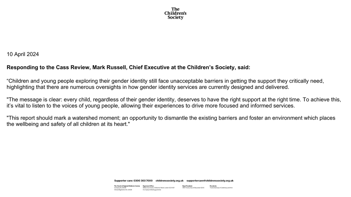 'This report should mark a watershed moment; an opportunity to dismantle the existing barriers and foster an environment which places the wellbeing and safety of all children at its heart.' Read our full statement on the #CassReview👇