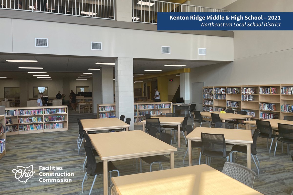 OHFacilities's tweet image. Join us in celebrating #NationalLibraryWeek 📚 by checking out these photos of libraries we were honored to help create for school districts across Ohio. What’s your favorite library book? Let us know! #OhioSchools
