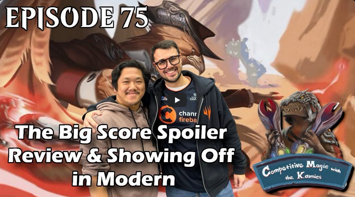 Episode 75 of the Karnies has @Mengu09 and I looking over The Big Score and working a little on a Modern deck with Thunder Junction cards for Mengu to show off in his tournament this weekend! Link: youtube.com/watch?v=yqGiKk…