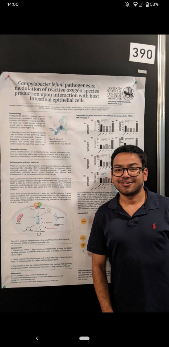 Ozan Gundogdu (@ozangundogdu11) on Twitter photo First ever conference for new <a href="/MRC_LID/">MRC LID</a> PhD student Pranaya Kansakar <a href="/LSHTM/">London School of Hygiene & Tropical Medicine</a> (not on Twitter!!) present his research on enteric pathogen Campylobacter and eukaryotic host cell modulation ๐ฆ ๐ฌ. Pop by for some discussions at Poster 390 #Microbio24 at <a href="/MicrobioSoc/">Microbiology Society</a> First ever conference for new <a href="/MRC_LID/">MRC LID</a> PhD student Pranaya Kansakar <a href="/LSHTM/">London School of Hygiene & Tropical Medicine</a> (not on Twitter!!) present his research on enteric pathogen Campylobacter and eukaryotic host cell modulation ๐ฆ ๐ฌ. Pop by for some discussions at Poster 390 #Microbio24 at <a href="/MicrobioSoc/">Microbiology Society</a>