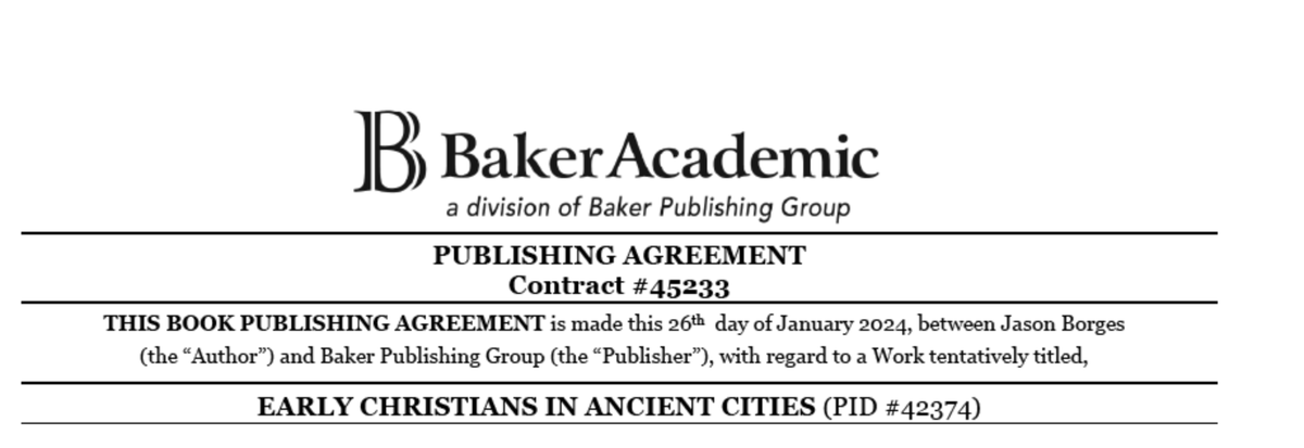 JasonBorges12's tweet photo. It's official @BakerAcademic! 

My book, Early Christians in Ancient Cities, will explore the civic and architectural contexts of early Christianity. 6 of 10 chapters already drafted! https://t.co/uJXaCIsKOj