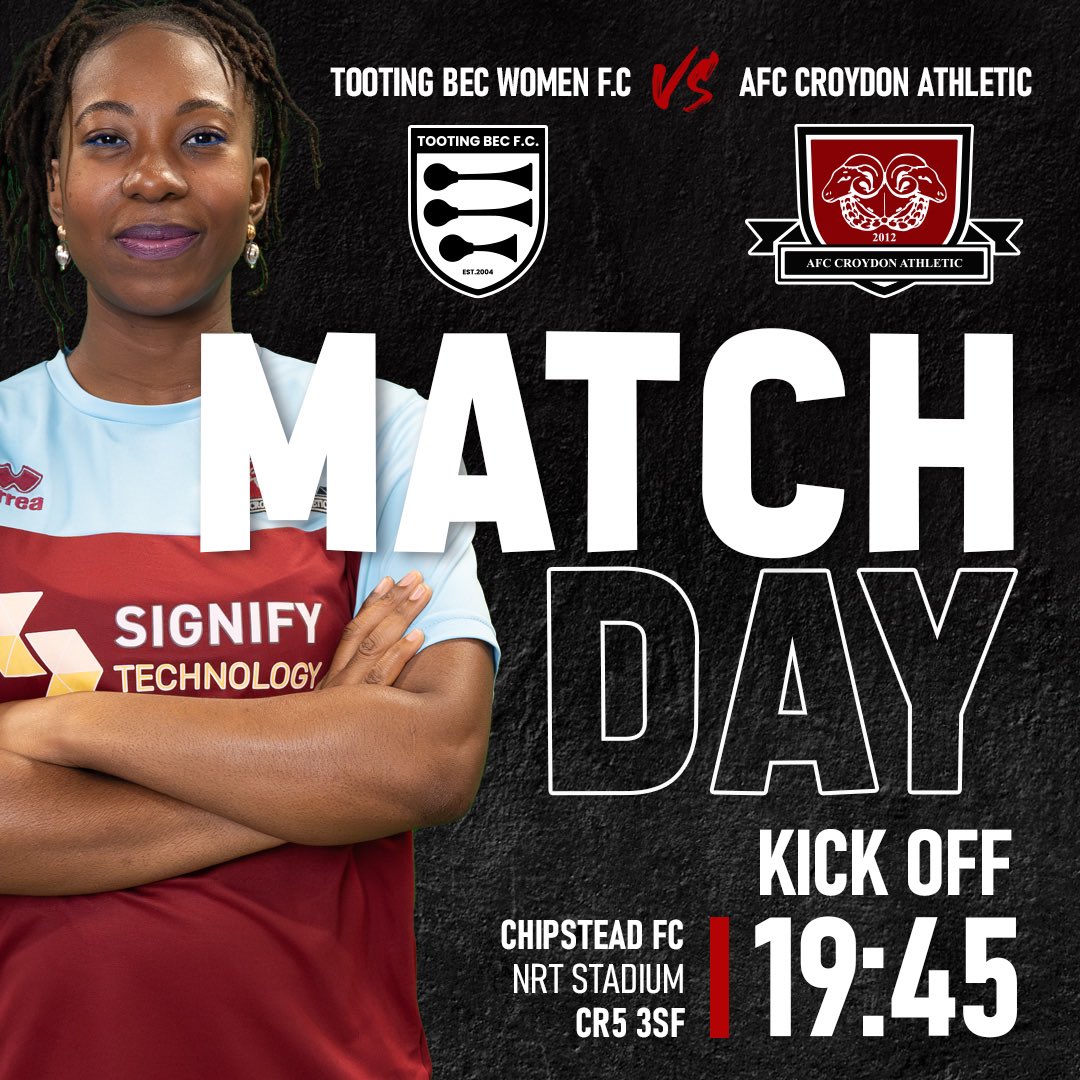 🚨MATCHDAY ALERT🚨 

Rally behind our ladies today as they face off against Tooting Bec Women F.C.

Let’s GO, up the Rams 🔥

#AFCCroydonAthletic #UpTheRams