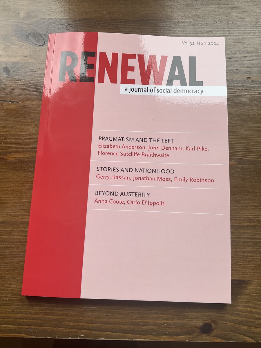 Happy to finally hold a hardcopy of the latest issue of @RenewalJournal. In this issue there are ideas galore to renew social democracy in Britain and elsewhere. In it @craigpberry, @p_ikek and I call for a principled pragmatism renewal.org.uk/editorial-the-… 1/5