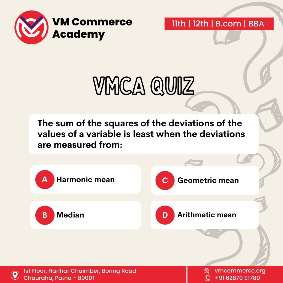 Test Your Commerce Knowledge
Comment with your answer below and let's see how well you know the world of commerce.
#QuizTime #TestYourKnowledge
..

#VMCommerceAcademy #CommerceAcademy #Patna #CommerceClasses #11thCommerce #12thCommerce #commercefor11th #Commercefor12th #VMCAQuiz