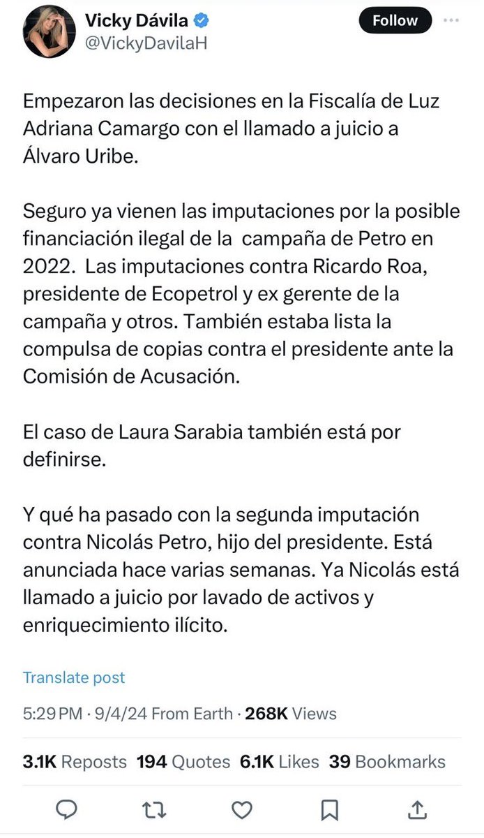 Lamentablemente no puedo citar a la señora de Genecco porque me bloqueó a pesar de que era ella quien me seguía y no yo. En este post que ella publicó ayer, olvidó mencionar el archivo ilegal en favor de Martha Mancera, Alberto Acevedo, Víctor Forero y Pacho Malo en el caso del…