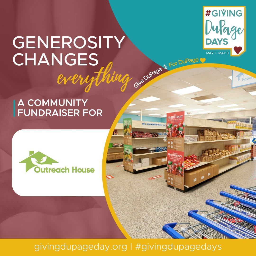 Welcoming The Outreach House to #GivingDuPageDays, May 1-3! The Outreach House provides compassionate and effective assistance to the most vulnerable in our communities, serving over 20,000 visits in 2023 with an average of 450 households per week. bit.ly/49tmCzA