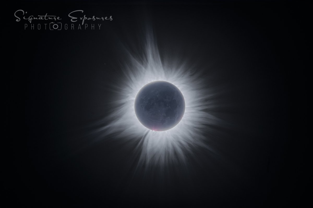 Total Solar Eclipse, 7 img, hdr merge using Pellett method. What a truly amazing and special experience witnessing this! We had totality for 3 mins 28 secs and it wasn't enough! Love this shot and will proudly hang on my wall as a great memory of my trip! Thank you @twstdbro! ❤️