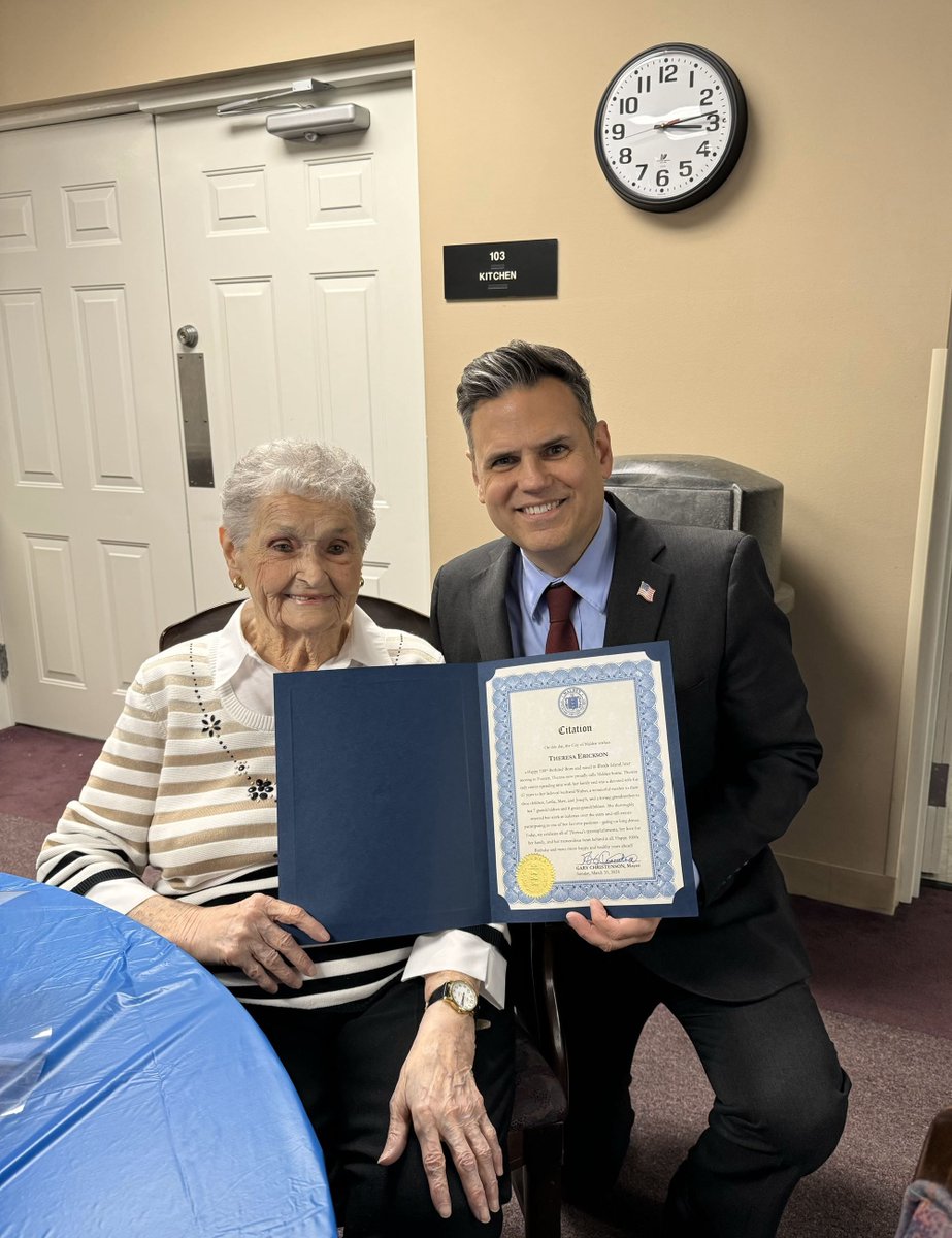 Malden resident Theresa Erickson recently celebrated 100 years with a party of relatives and friends. Mayor Gary Christenson surprised her with a citation in recognition of her milestone birthday. Please visit buff.ly/4aJvFNU for more information