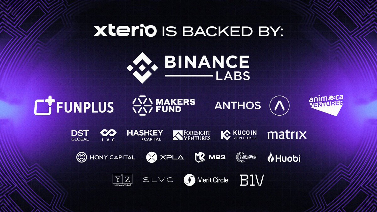 Xterio Backers As we embark on the next phase of our journey to become the premier Web3 publisher, we'd like to give a huge shoutout to our amazing investors from over the years for their unwavering support. Together, we're forging a path to greatness!💪