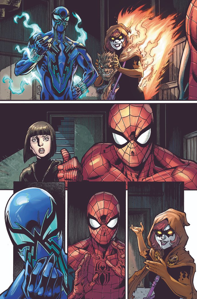 AMAZING SPIDER-MAN #47! @zebwells welcomes @ToddNauck & @soniaoback aboard for a KILLER two parter bringing CHASM & HALLOWS' EVE back into the fray! And a surprise last page appearance! @JoeCaramagna letters and @JrRomita @inkerscott1 & @Menyz did the cover!