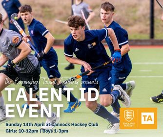 The Birmingham Talent Academy are running a Talent ID event this Sunday at Cannock Hockey Club for players who aspire to play at the next level and beyond. Please send an email to birminghamtacoach@englandhockey.co.uk for more information.