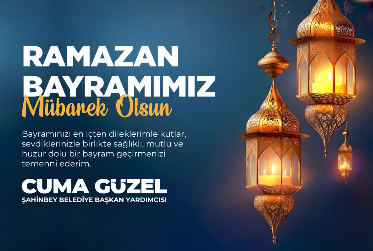 Heyecan ve özlemle beklediğimiz bir Ramazan Bayramına daha ulaştık hamdolsun.

Mübarek bayramımızın tüm İslam âlemine sağlık, huzur, mutluluk, bolluk ve bereket getirmesini diliyorum.

#HayırlıBayramlar #Şahinbey