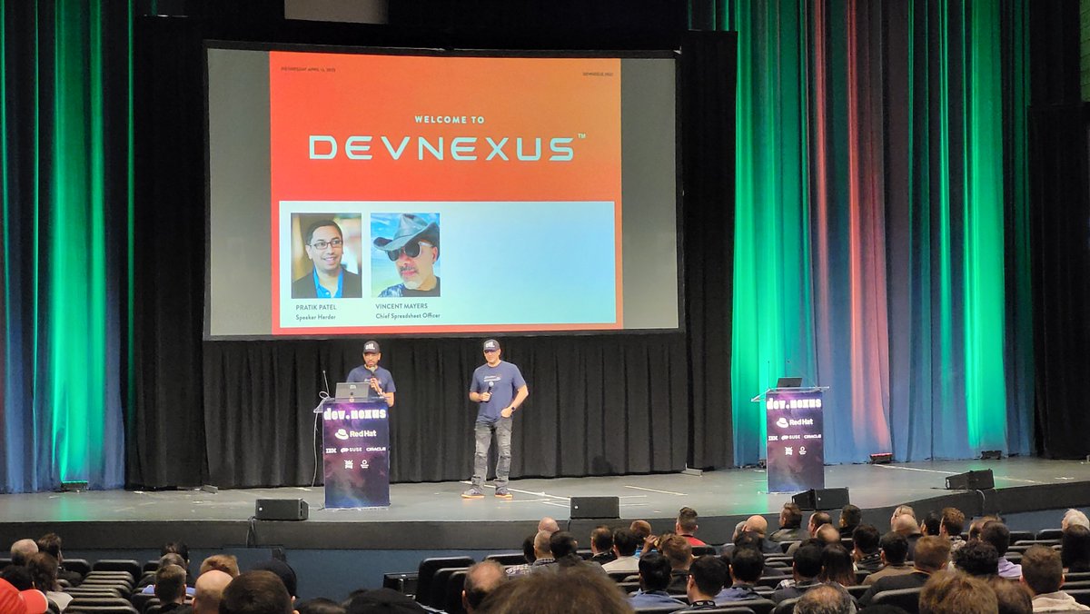 Kicking off @devnexus with @prpatel and @vincentmayers