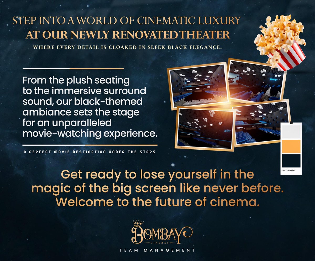 Step into a world of cinematic luxury at our newly renovated theater, where every detail is cloaked in sleek black elegance. 🎬✨ From the plush seating to the immersive surround sound, our black-themed ambiance sets the stage for an unparalleled movie-watching experience..