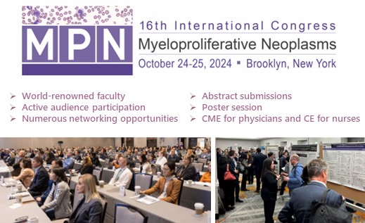 Registration is open for the 16th Int'l MPN Congress! 🗓️Oct 24-25 🏙️Brooklyn, NY ➡️Details at bit.ly/MPNcongress2024 #MPNCongress2024 #MPNsm #MyeloproliferativeNeoplasms #myelofibrosis