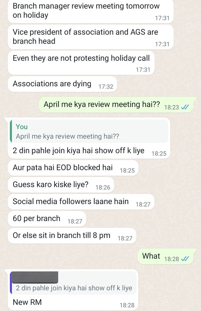 Dear @IOBIndia Your executives stooped too low to Call bank staff on holidays for increasing followers of social media handle.. Request for immediate intervention.. 🙏🙏