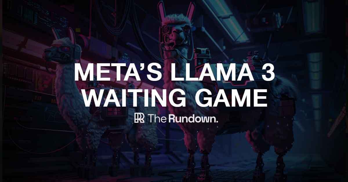 Top stories in AI today: -Meta confirms Llama 3 coming within the month -AI chip wars heat up with Intel Gaudi 3 -Make presentations 10x faster with AI -Cohere’s Command R+ climbs leaderboard -6 new AI tools & 4 new AI jobs Read more: therundown.ai/p/metas-llama-…