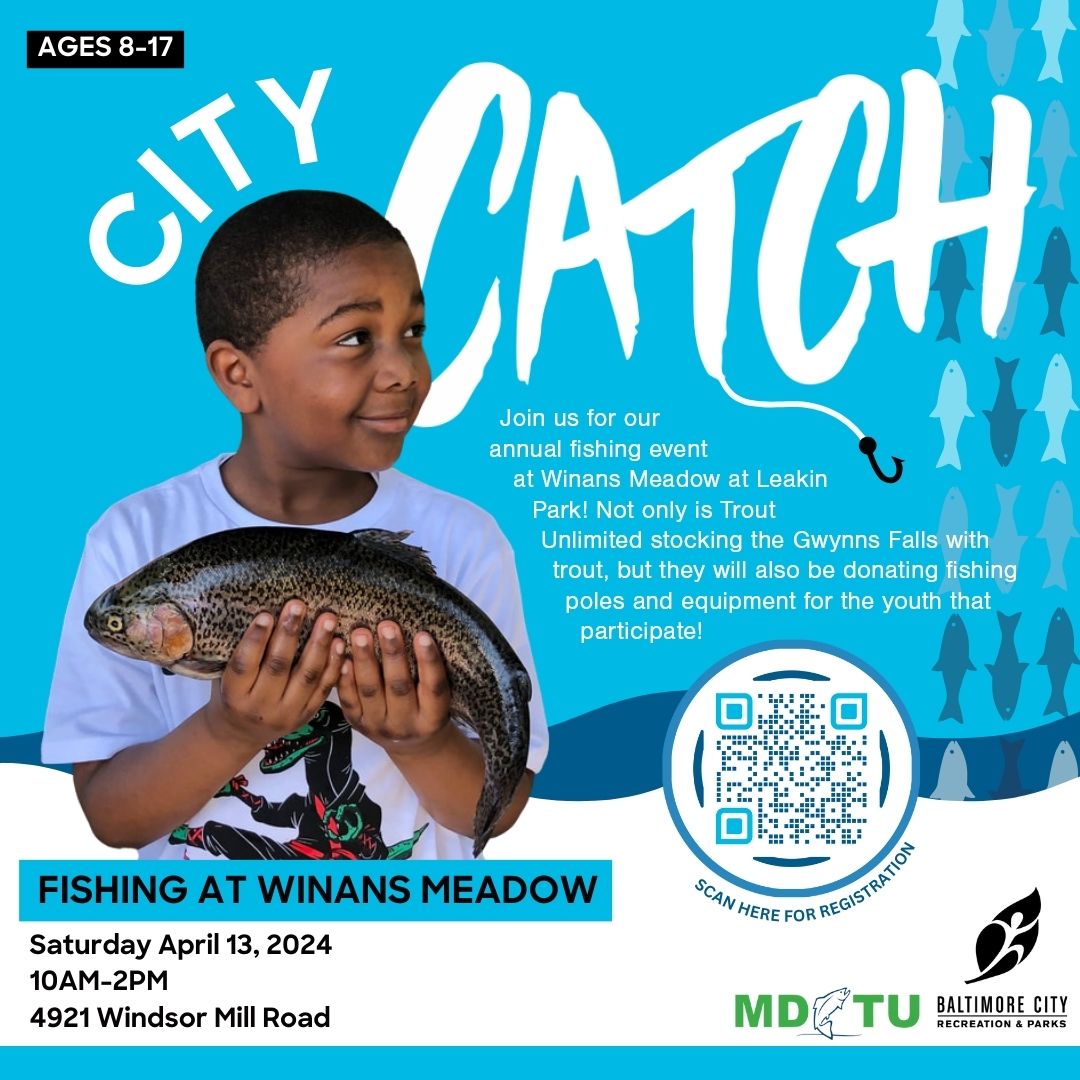 Do you know kids who want to learn how to fish? 📷Come join us at this year’s City Catch event! Learn more at bit.ly/citycatch2024. #Baltimore #Fishing #Kids #Youth